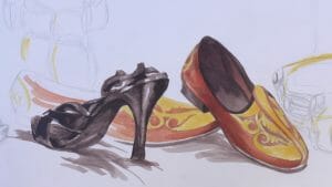 chaussure fusain dessin artgraphe