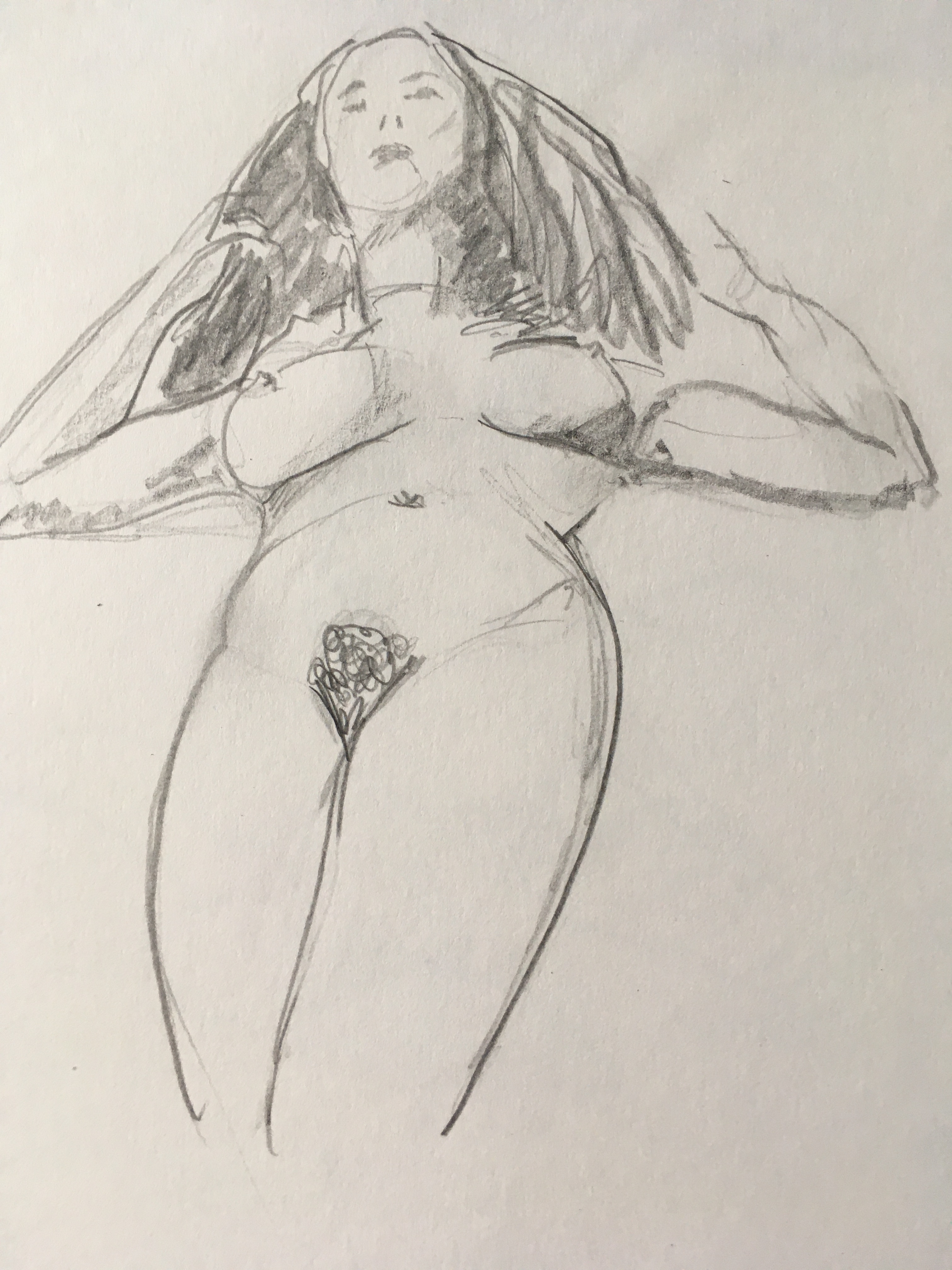  Croquis crayon papier buste de femme contre-plongÃ©es  cours de dessin 