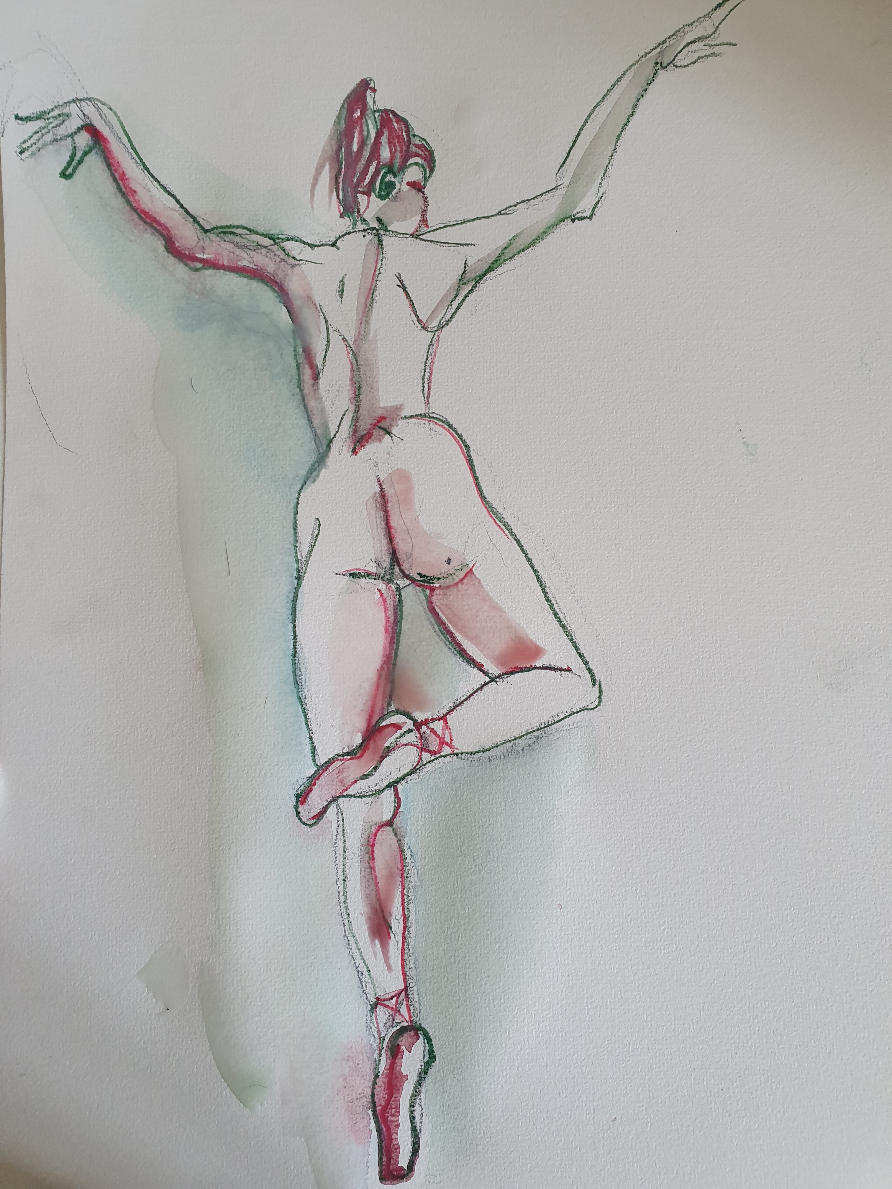  Femme aquarelle crayon de couleur dessin  cours de dessin 