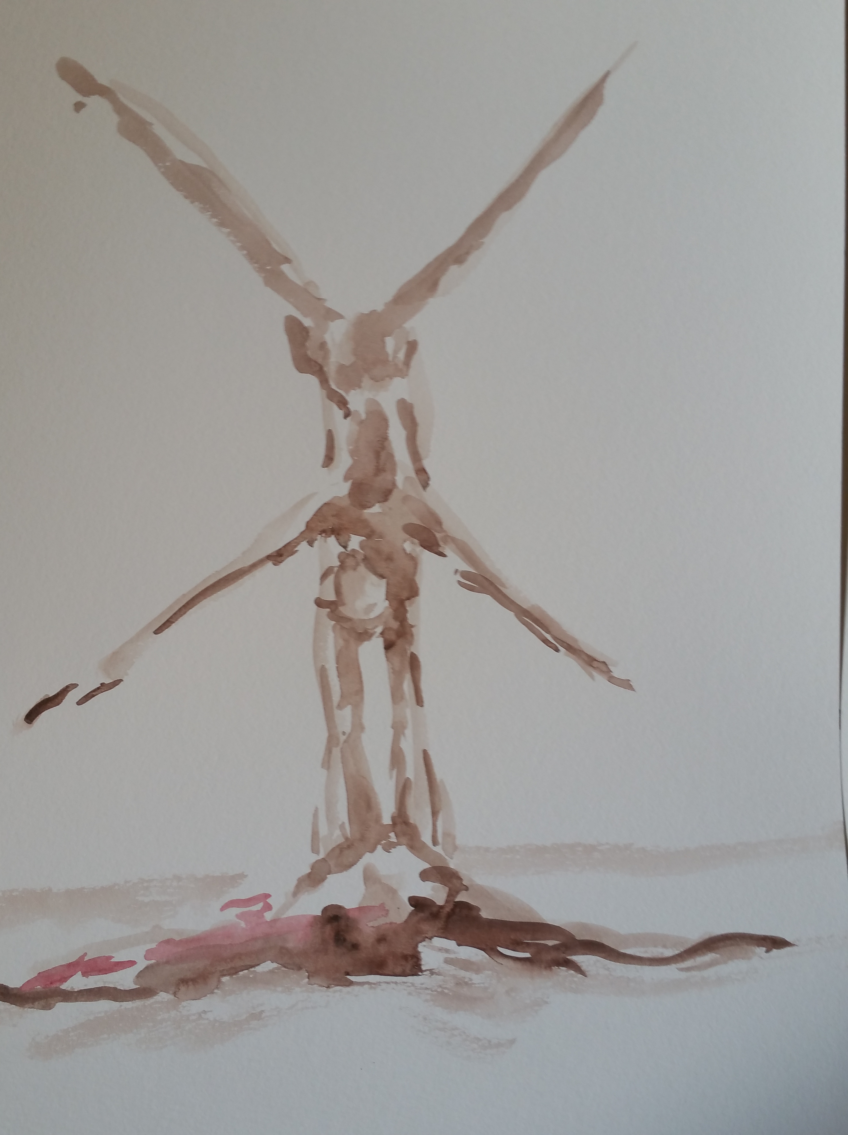  Dessin aquarelle acrobate sur papier  cours de dessin 