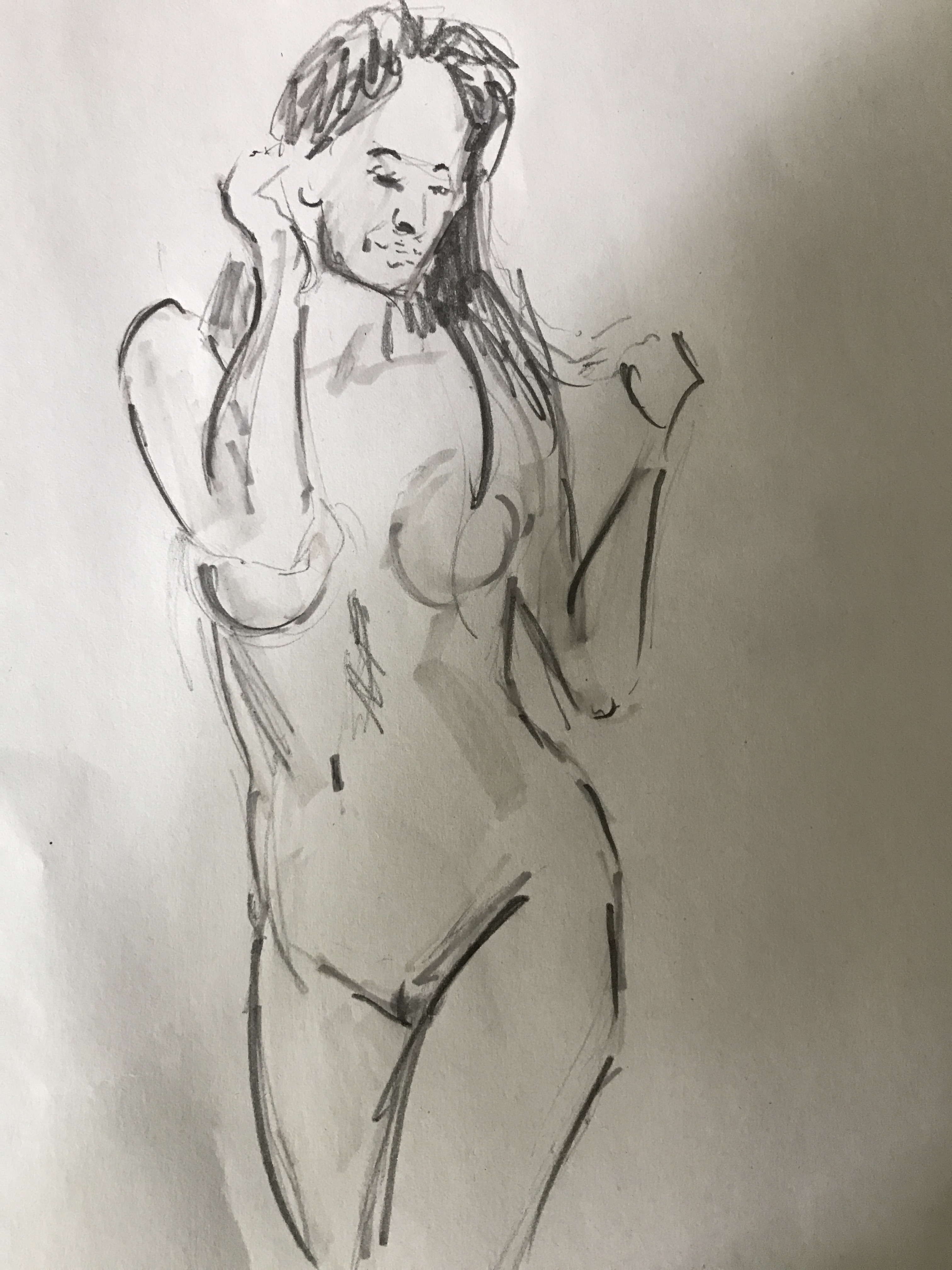  Dessin buste femme technique mixte crayon papier et feutre a alcool rÃ©alisÃ© dans nos cours de dessin  cours de dessin 