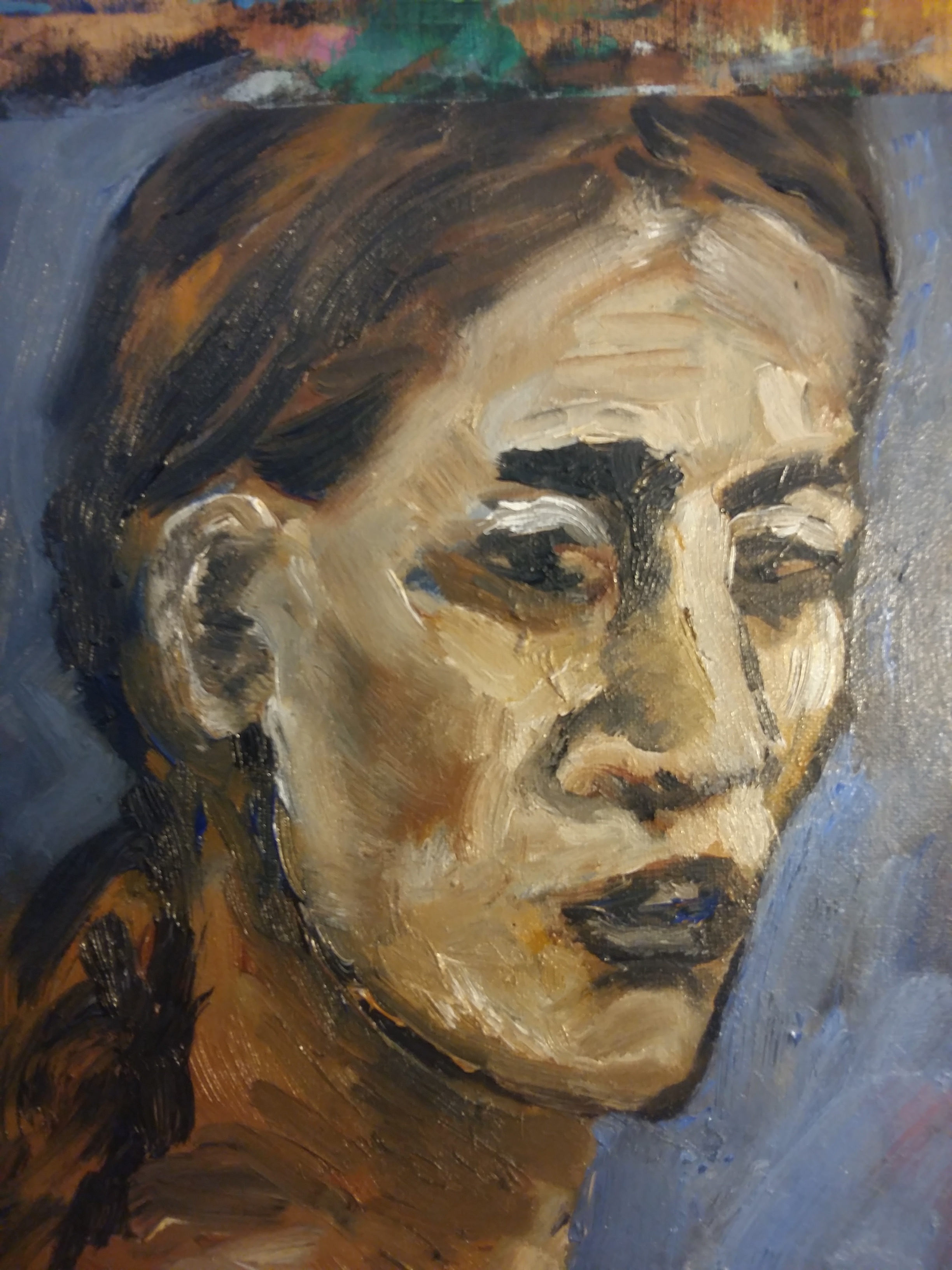  Portrait peinture femme trois quarts face  cours de dessin 