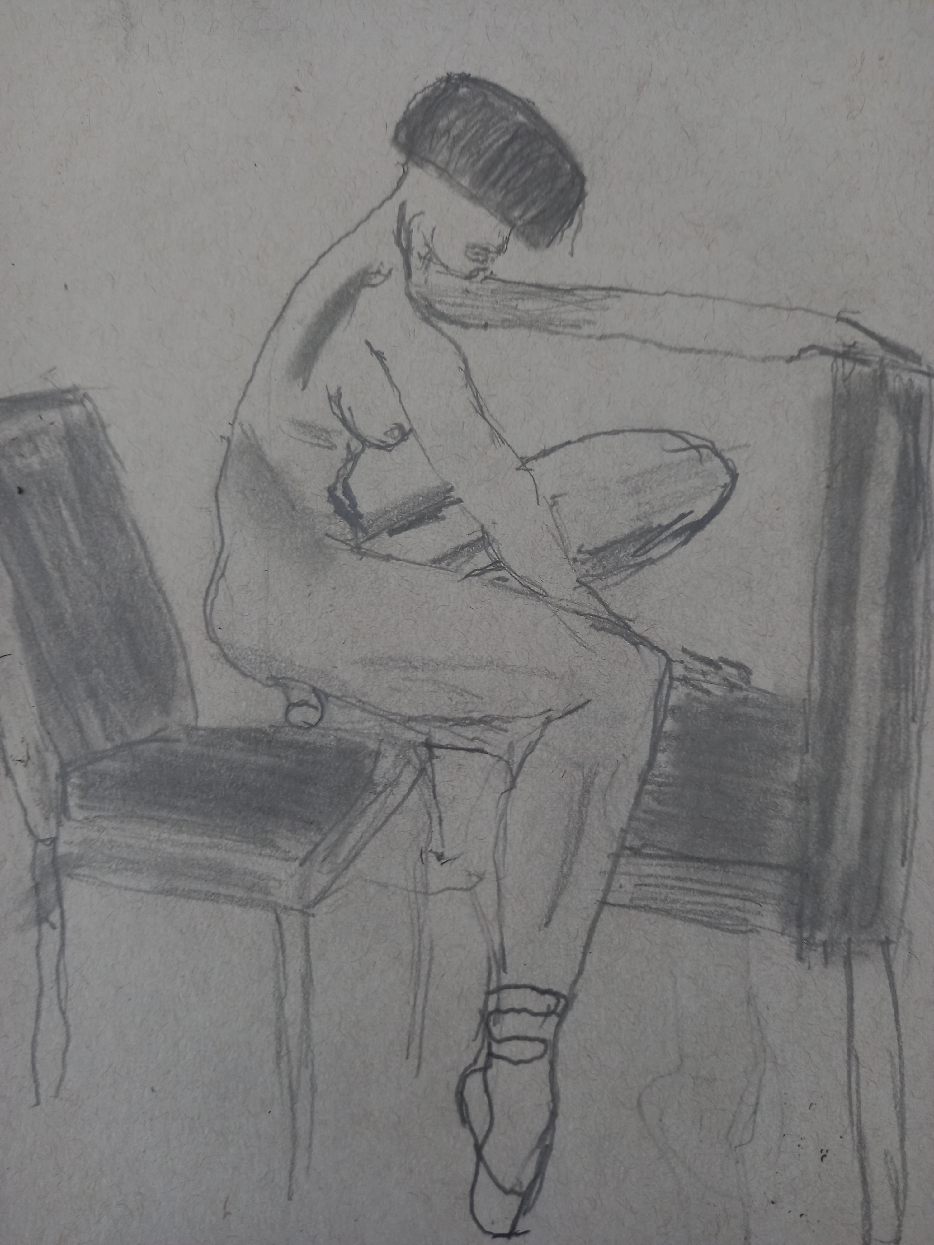  Esquisse rapide femme assise crayon papier graphite  cours de dessin 