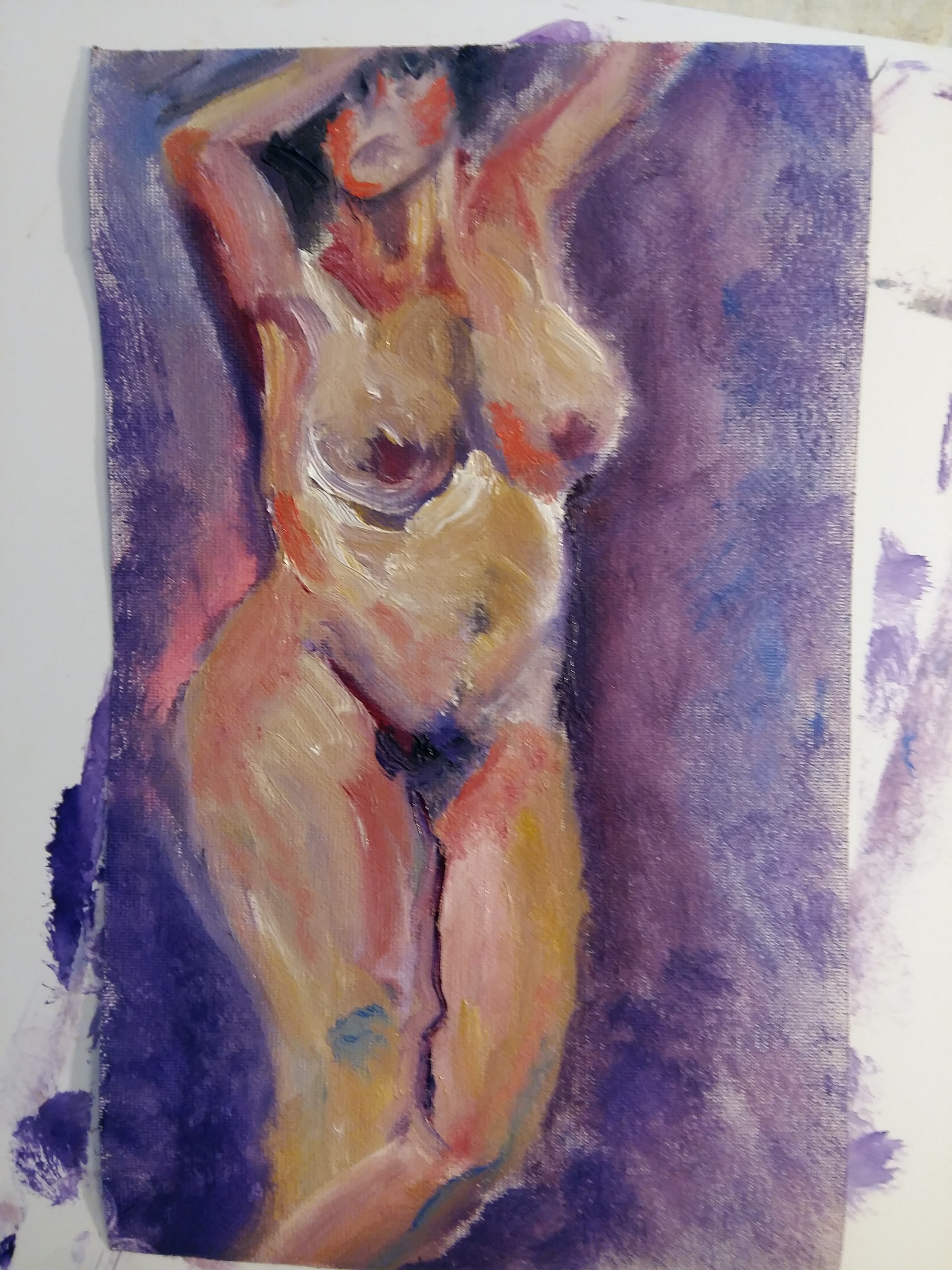  Peinture Ã  huile buste femme polychrome  cours de dessin 
