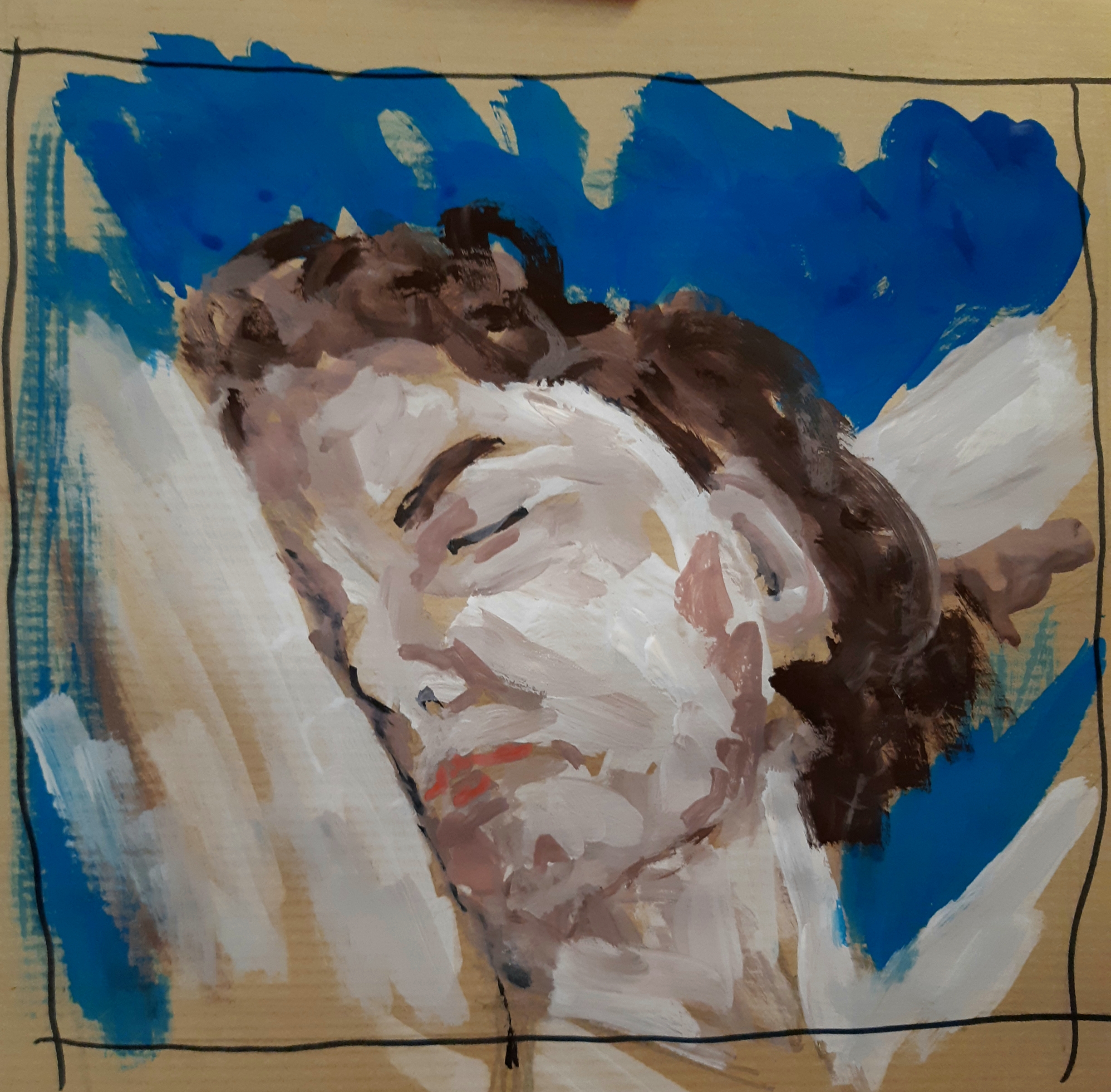  Portrait femme peinture gouache sur papier  cours de dessin 