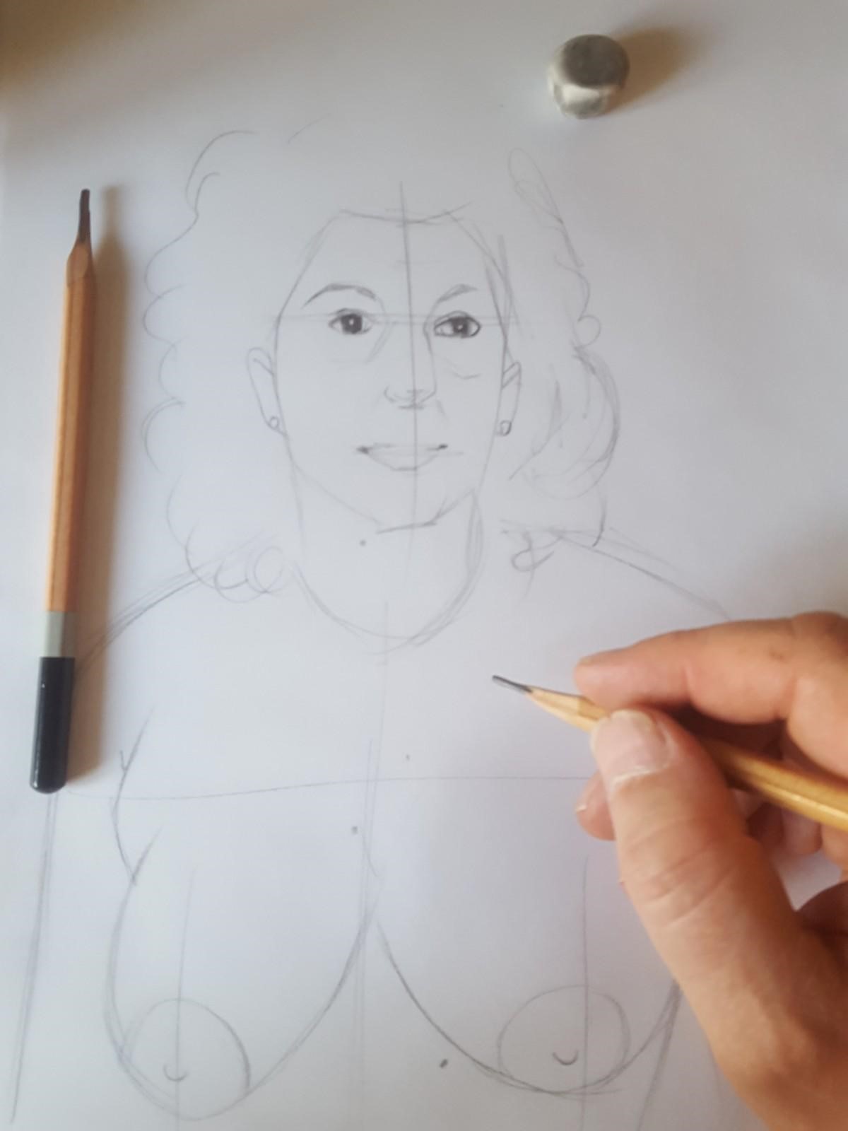  Esquisse construction buste femme dessin  cours de dessin 